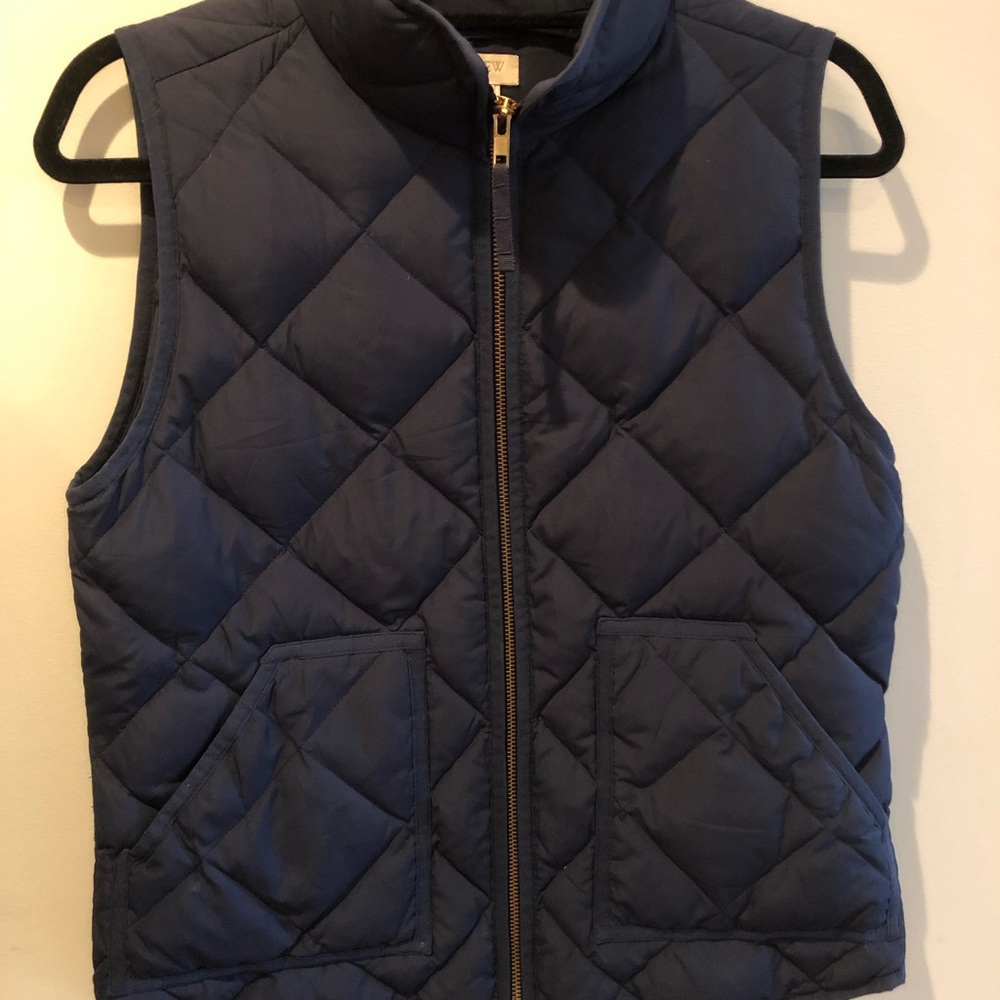 J Crew Quilted Vest Navy - Size Small
